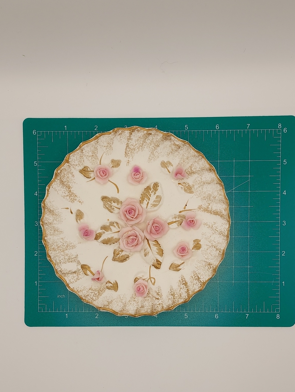 LEFTON's JAPAN 3090 Vtg Porcelain Decorative Plate with Pink Roses and Gold Trim